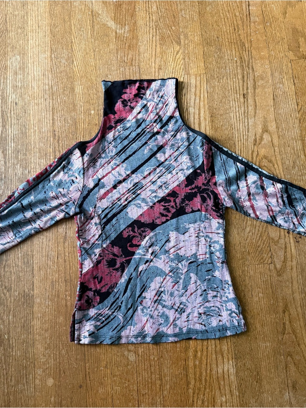 Vintage Custo Barcelona Pink & Gray Turtleneck Top